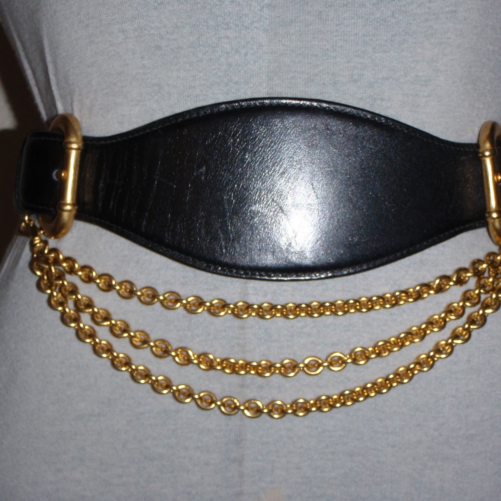 Donna Karen Corset Chain and Buckle Belt XS